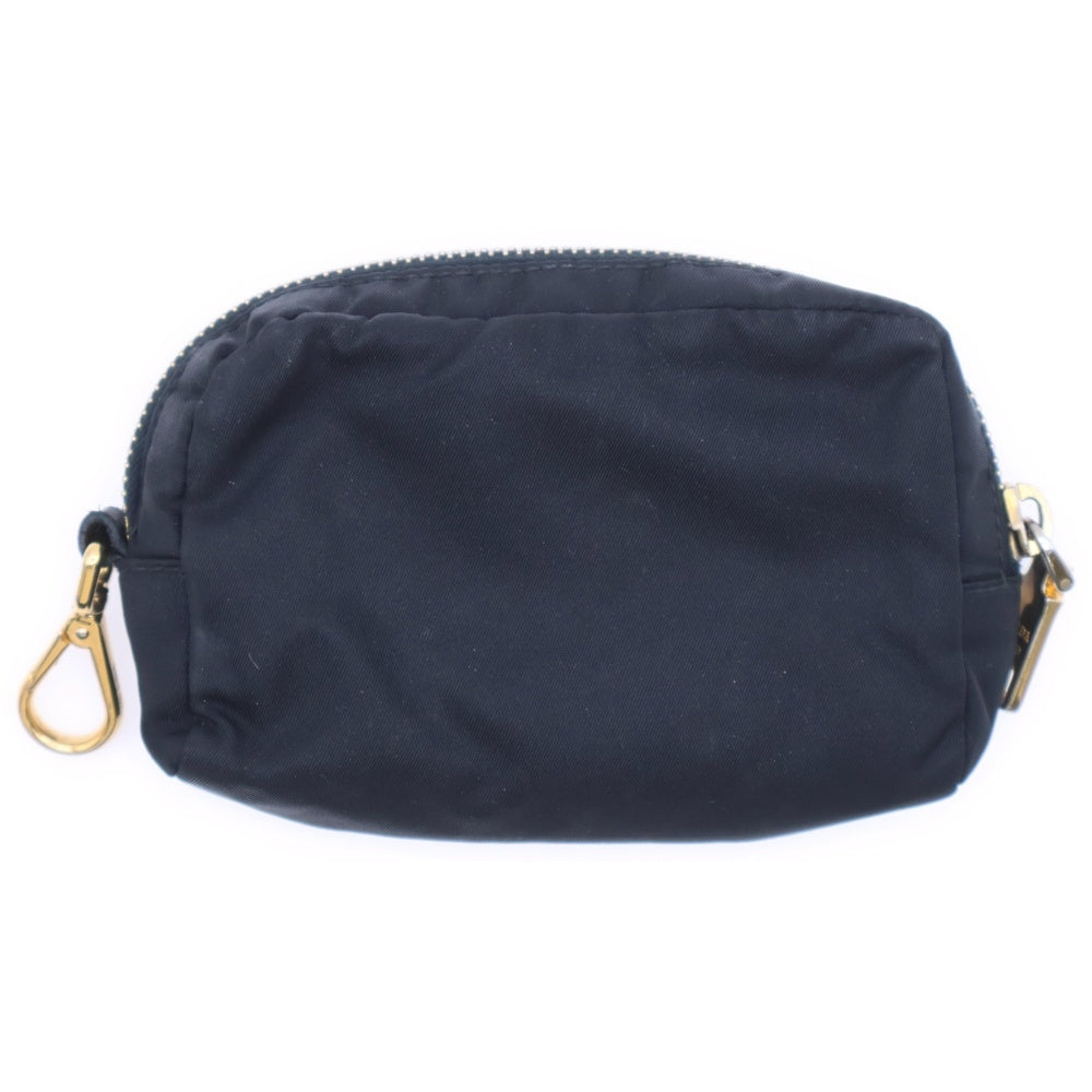 PRADA(プラダ) リボン ロゴプレート ナイロンマルチポーチ ブラック 1N1441 レディース