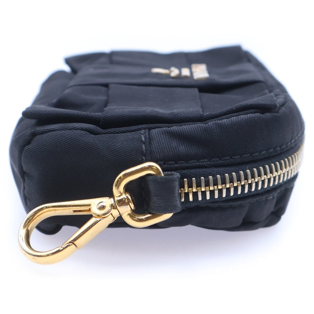 プラダ PRADA マルチポーチ ナイロン ロゴプレート 三角ロゴ 紺 ネイビー