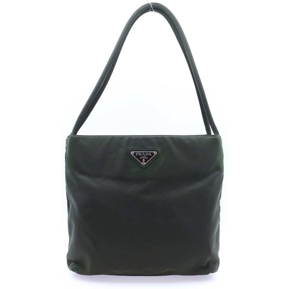 PRADA(プラダ) 三角ロゴプレート ナイロン ハンドバッグ カーキ B6243 レディース
