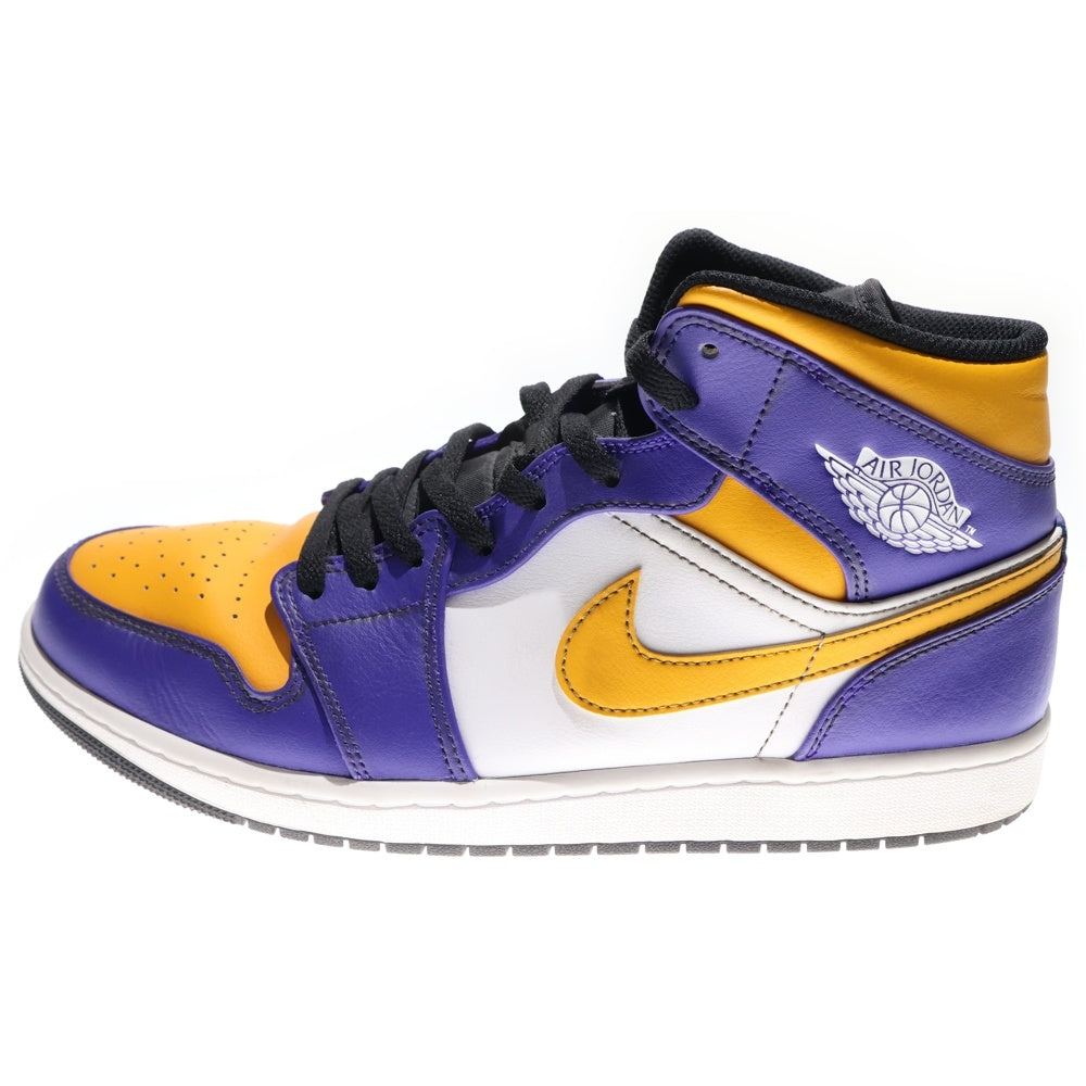 NIKE(ナイキ) AIR JORDAN 1 MID LAKERS エアジョーダン1 ミッドカットスニーカー パープル/イエロー US11/29cm DQ8426-517