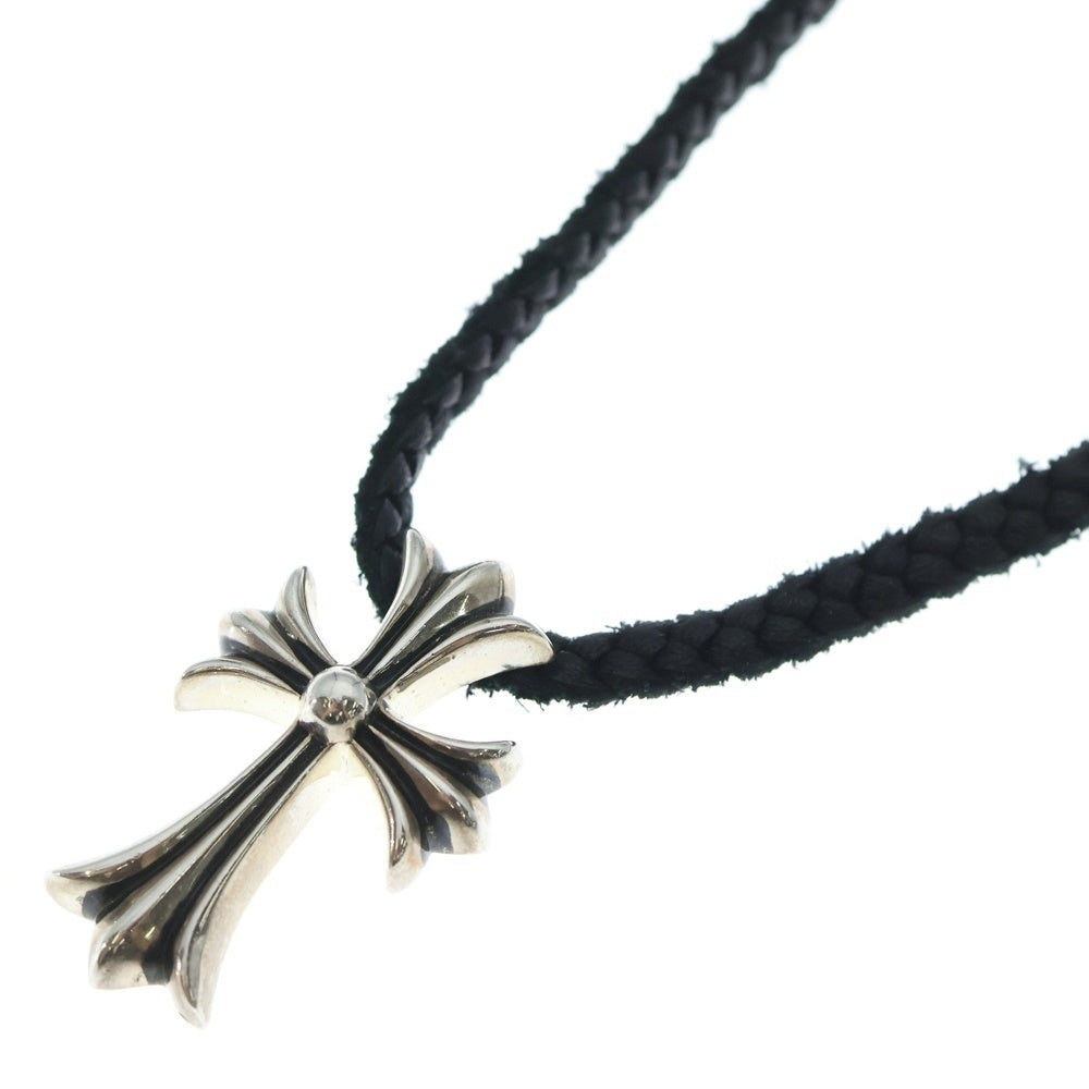 CHROME HEARTS(クロムハーツ) CH CRS SML CL スモールCHクロス レザーブレイド ネックレス シルバー/ブラック BCA217