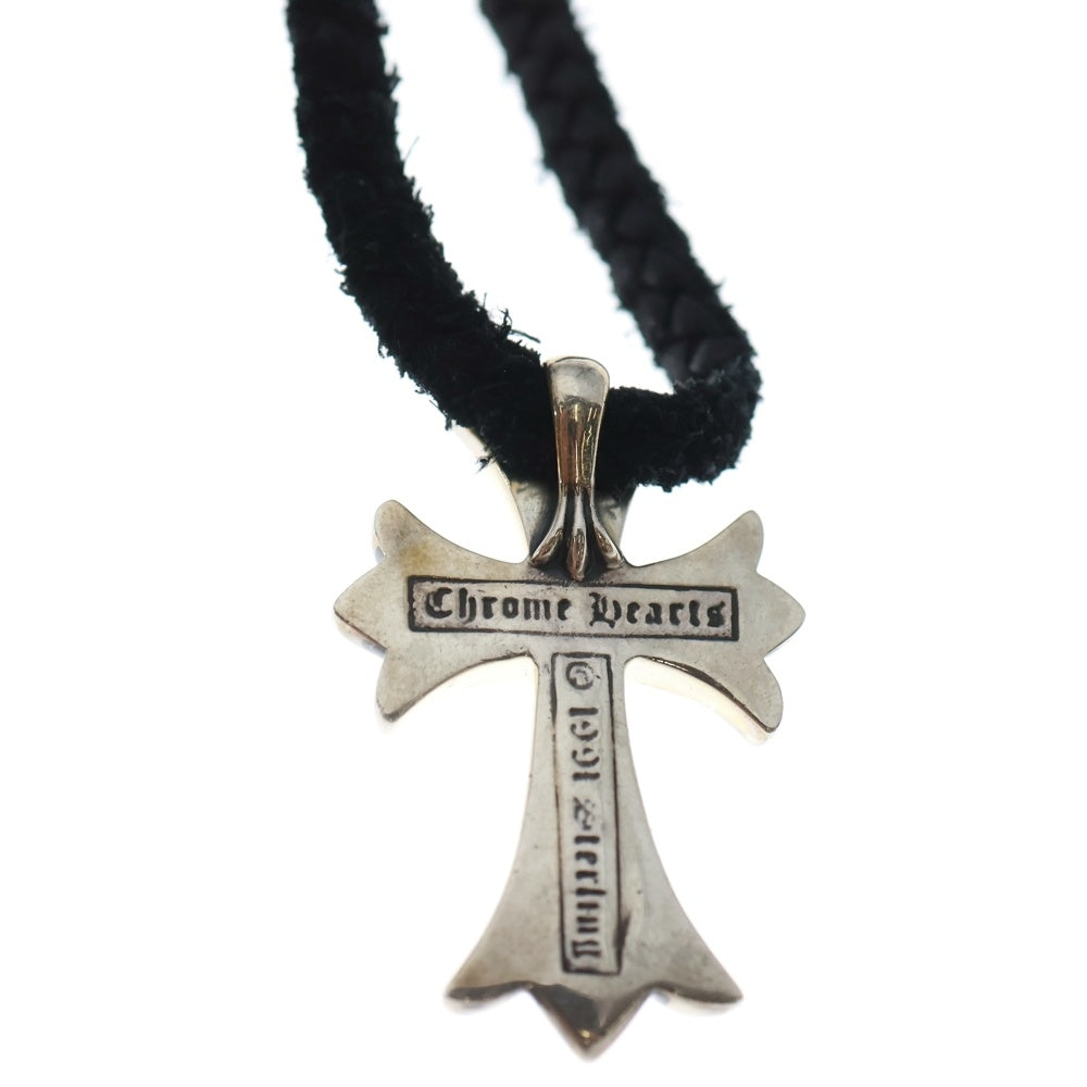 CHROME HEARTS(クロムハーツ) CH CRS SML CL スモールCHクロス レザーブレイド ネックレス シルバー/ブラック BCA217
