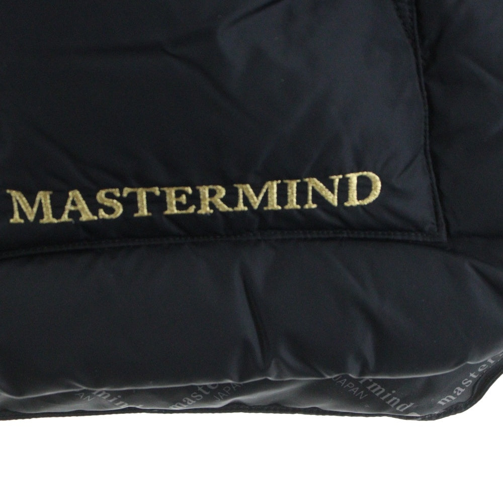 mastermind JAPAN(マスターマインドジャパン) ×Rocky Mountain Featherbed ロッキーマウンテンフェザーベッド レザー切り替え ナイロン ボタンダウン ダウンジャケット ブラック 290-202-01