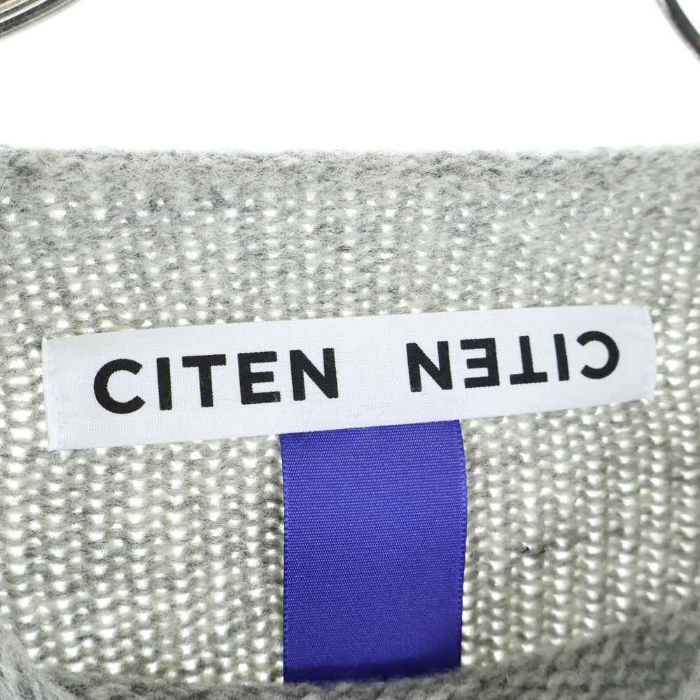 NO BRAND(ノーブランド) CITEN（シテン）ボトルネック ウール ニット セーター グレー 4253-106-0014