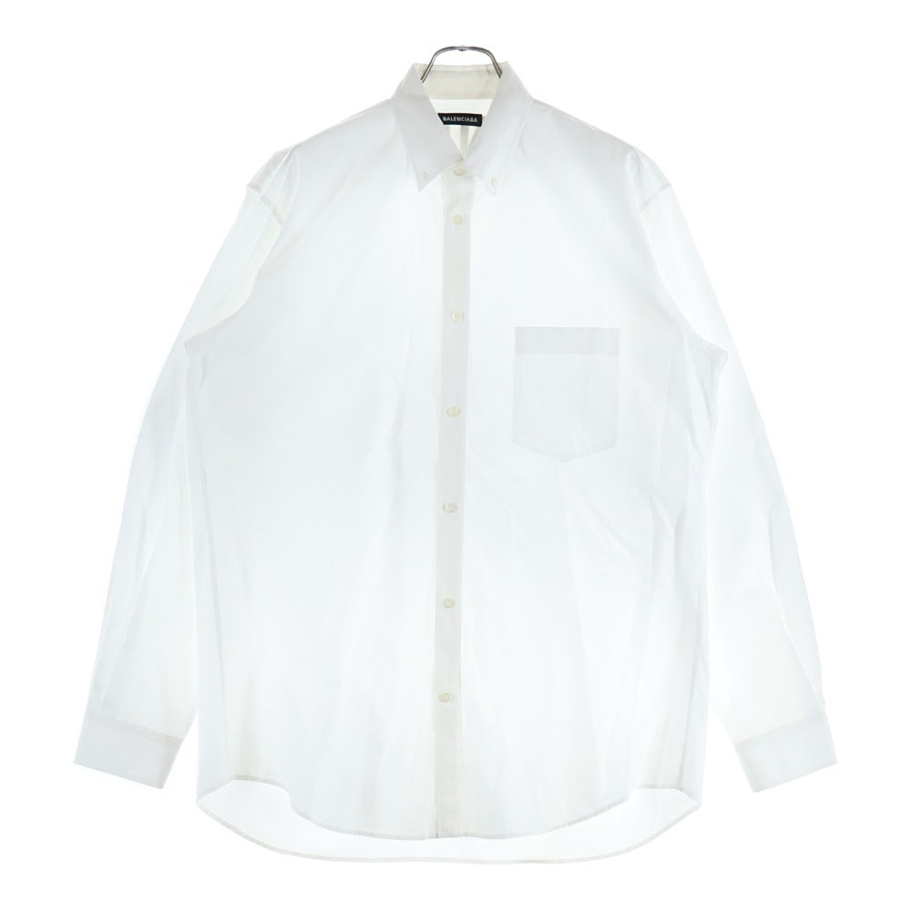 BALENCIAGA(バレンシアガ) 18SS Back Logo Print Shirt バックロゴプリント コットン ボタンダウン 長袖シャツ ホワイト 556878 TEM01