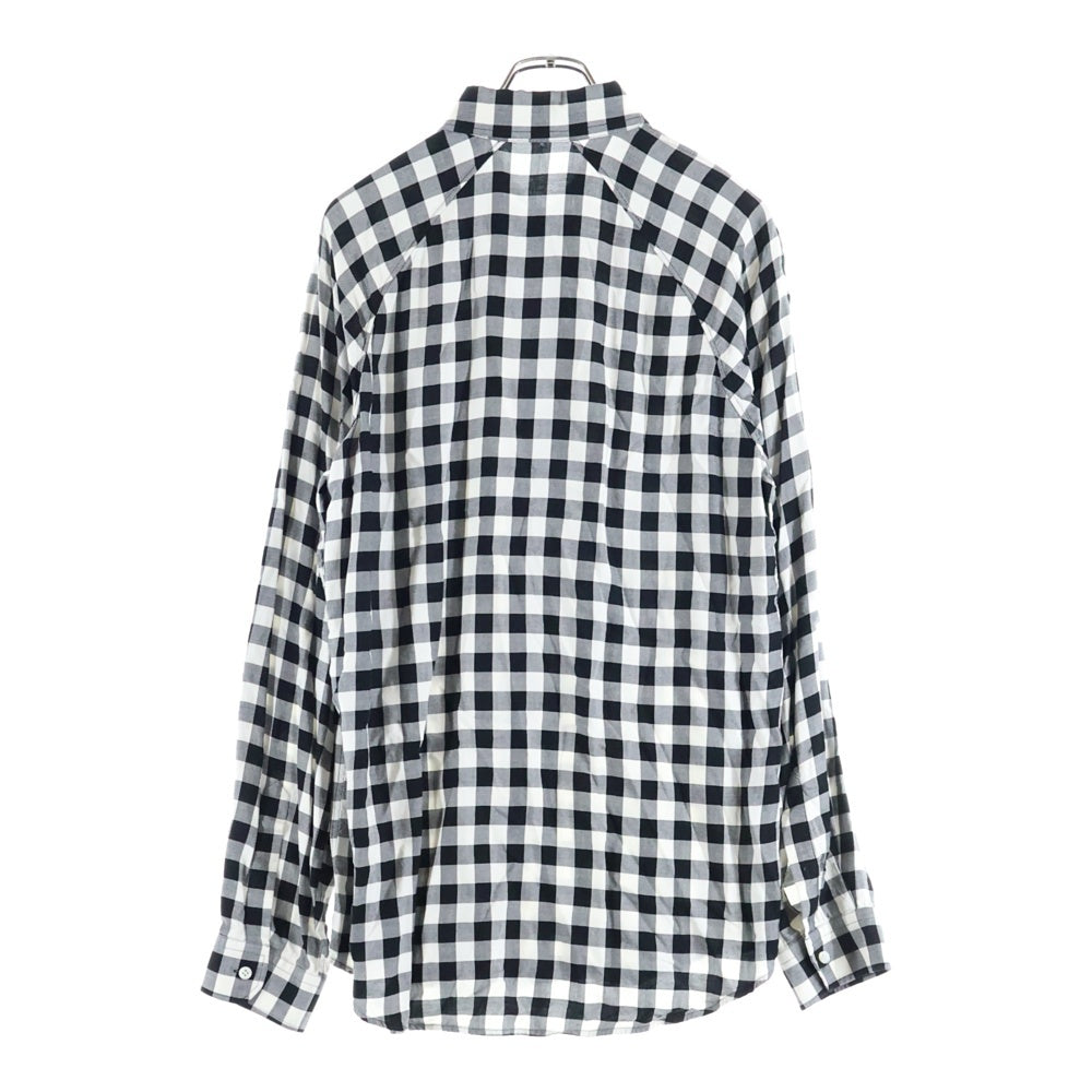 BALENCIAGA(バレンシアガ) レーヨン チェック ラグラン 長袖シャツ ブラック/ホワイト 625543 TIM13