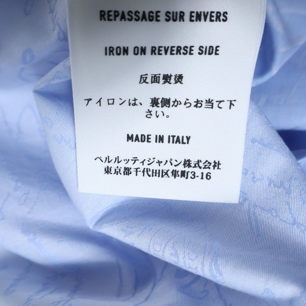 Berluti(ベルルッティ) スクリット カリグラフィー 総柄 コットン 長袖シャツ ライトブルー R15HTL37CAKT