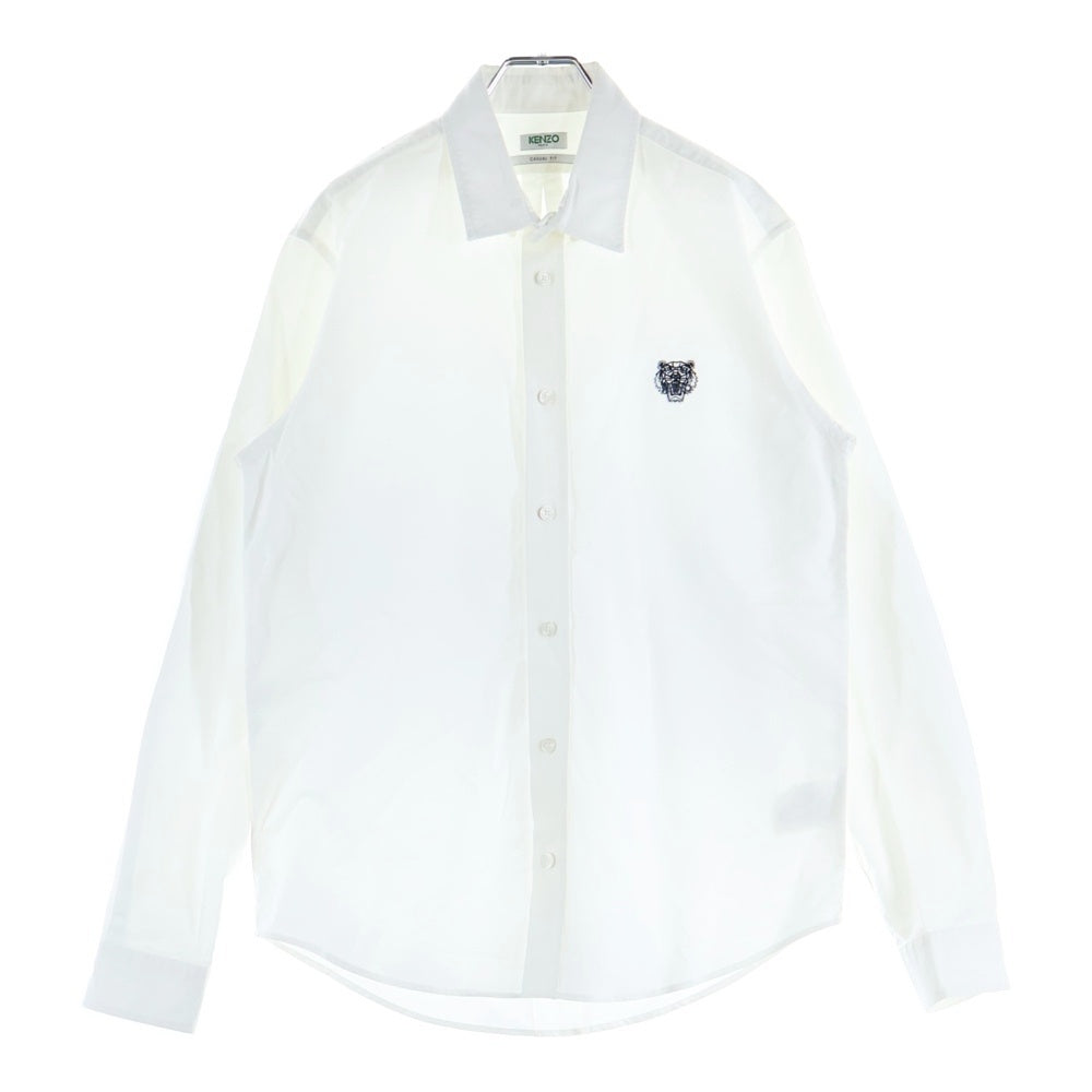 KENZO(ケンゾー) タイガー刺繍 ボタンダウン コットン 長袖シャツ ホワイト F755CH4001LD