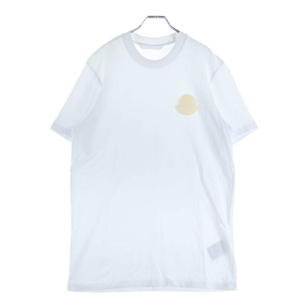 MONCLER(モンクレール) 24SS ロゴワッペン クルーネック 半袖Tシャツ カットソー ホワイト J10918C00045 83927