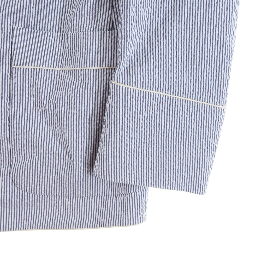 GUCCI(グッチ) シアサッカー ストライプ コットン 2B シングル テーラードジャケット ホワイト/ブルー 479312 Z411F