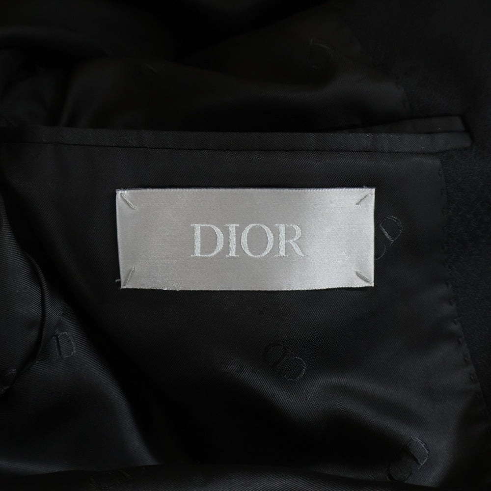 DIOR(ディオール) 19AW パイソン柄 ピークドラペル ウール 1B テーラードジャケット ブラック 933C222B4926