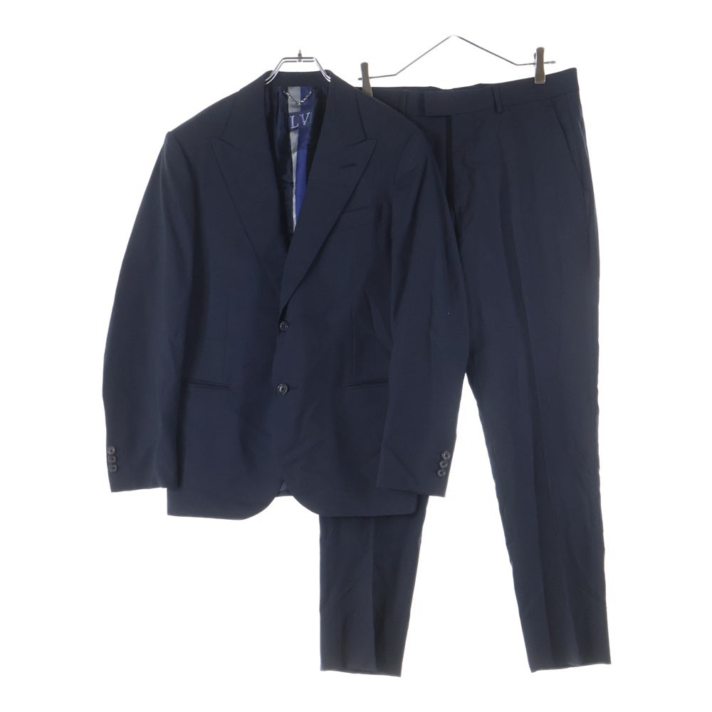 LOUIS VUITTON(ルイヴィトン) 18SS GASTON FIT ガストンフィット ウール ピークドラペル 2B テーラードジャケット ウール スラックスパンツ セットアップスーツ ネイビー RM181F FHL HECF4E