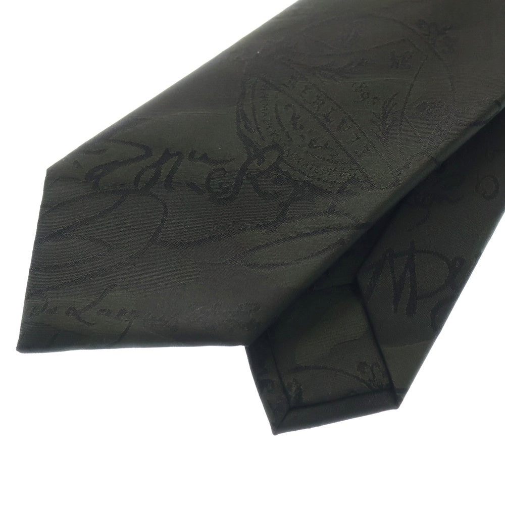 Berluti(ベルルッティ) スクリット カリグラフィ シルク ネクタイ ダークグリーン