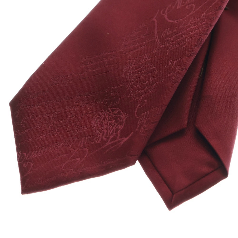 Berluti(ベルルッティ) スクリット カリグラフィ シルク ネクタイ レッド