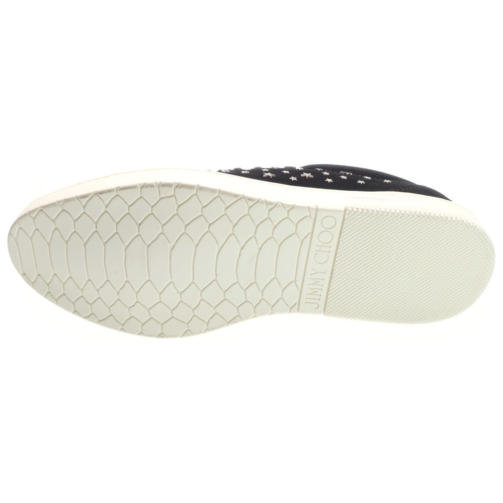 JIMMY CHOO(ジミーチュウ) CASH キャッシュ スタースタッズ ロゴプレート スウェードレザー ローカットスニーカー ブラック