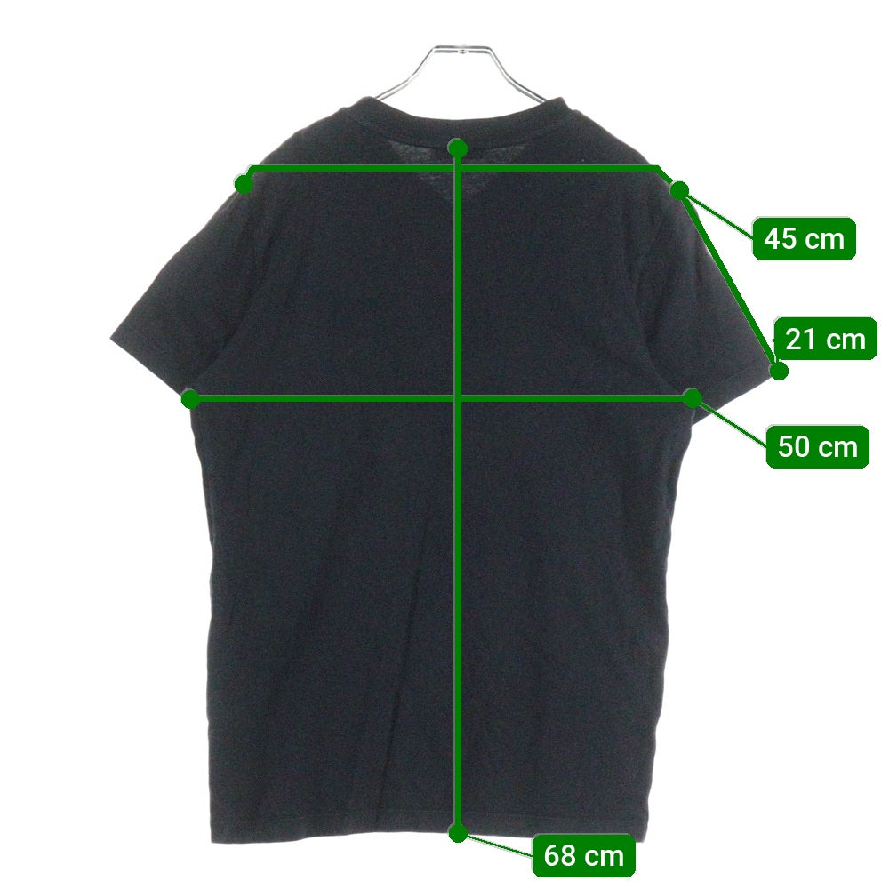 MONCLER(モンクレール) 20SS サイド エンブロイダリー ロゴ Vネック半袖Tシャツカットソー ブラック F10918C76210 8390T