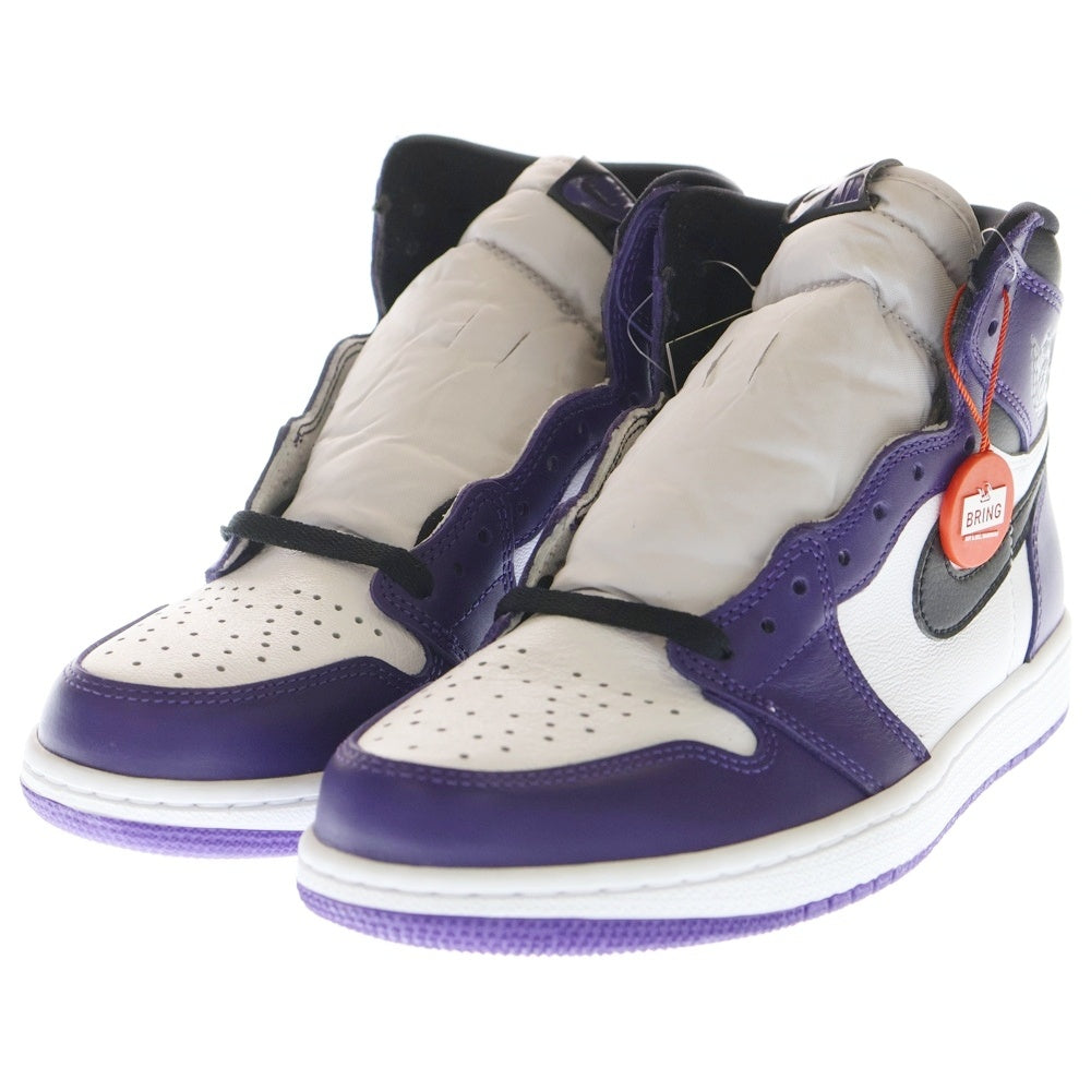 NIKE(ナイキ) AIR JORDAN 1 RETRO HIGH OG COURT PURPLE エアジョーダン1 コートパープル ハイカットスニーカー ホワイト/パープル US8.5/26.5cm 555088-500
