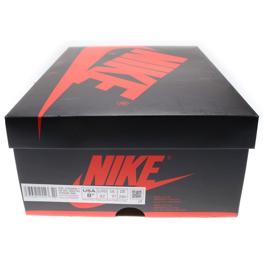 NIKE(ナイキ) AIR JORDAN 1 RETRO HIGH OG COURT PURPLE エアジョーダン1 コートパープル ハイカットスニーカー ホワイト/パープル US8.5/26.5cm 555088-500