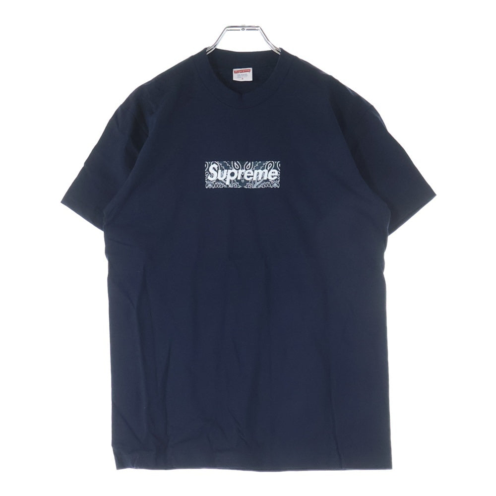 SUPREME(シュプリーム) 19AW Bandana Box Logo Tee バンダナ ボックスロゴ プリント クルーネック 半袖Tシャツ カットソー ネイビー