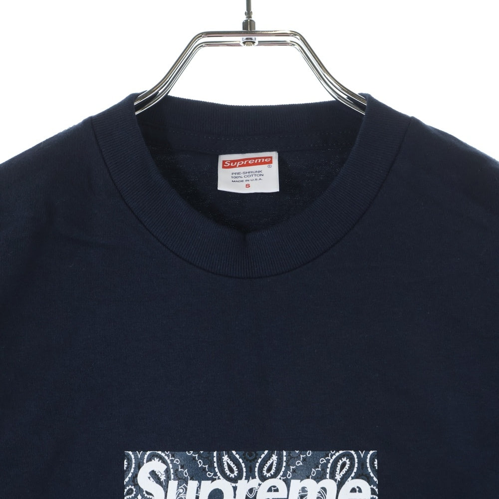 SUPREME(シュプリーム) 19AW Bandana Box Logo Tee バンダナ ボックスロゴ プリント クルーネック 半袖Tシャツ カットソー ネイビー