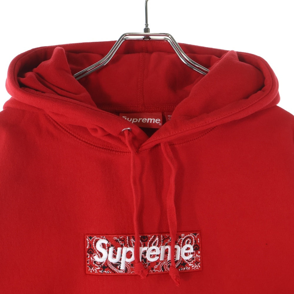 SUPREME(シュプリーム) 19AW Bandana Box Logo Hooded Sweatshirt バンダナボックスロゴ プルオーバースウェットパーカー フーディー レッド