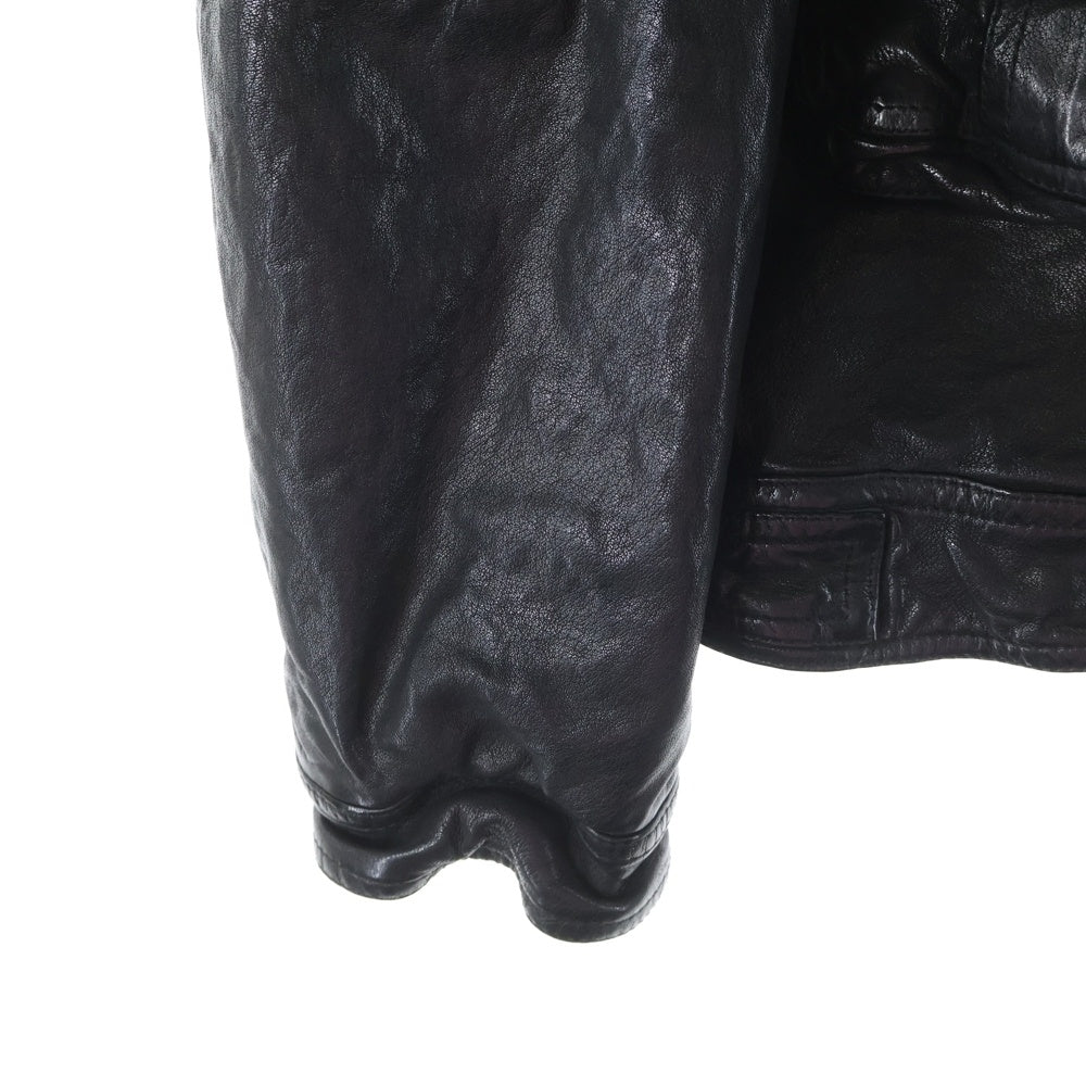 Neil Barrett(ニール バレット) バッファローレザー マルチポケット ジップアップ ライダースジャケット ブラック 4653