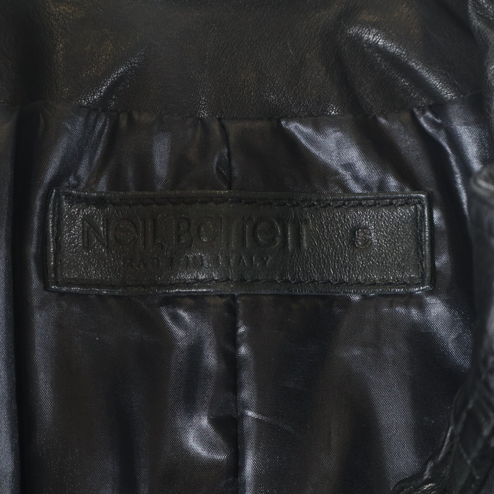 Neil Barrett(ニール バレット) バッファローレザー マルチポケット ジップアップ ライダースジャケット ブラック 4653