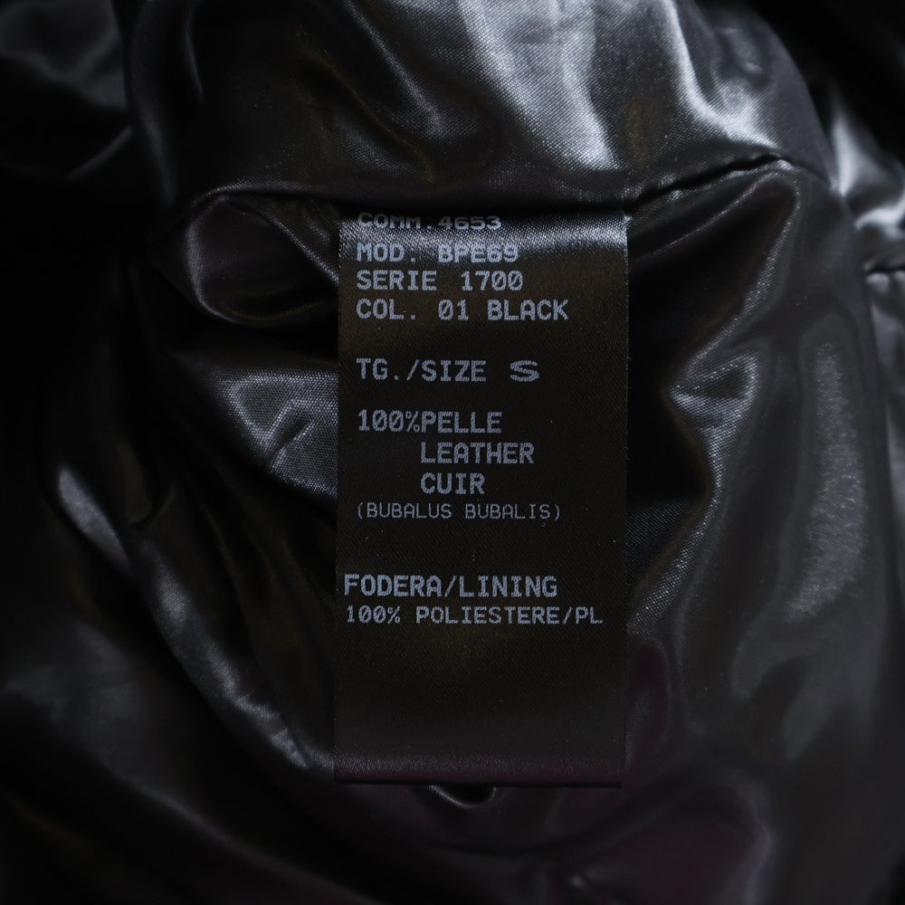 Neil Barrett(ニール バレット) バッファローレザー マルチポケット ジップアップ ライダースジャケット ブラック 4653