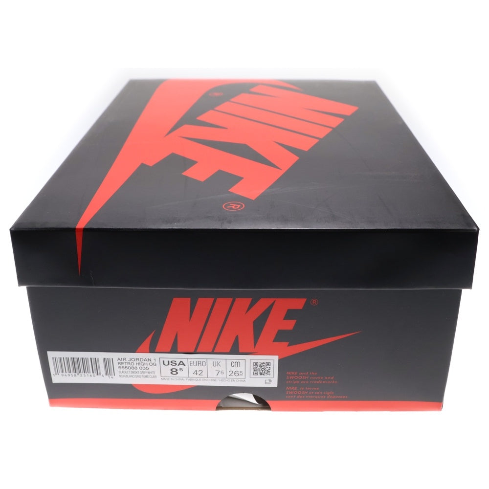 NIKE(ナイキ) AIR JORDAN 1 RETRO HIGH OG SHADOW 2.0 エア ジョーダン1 シャドウ 2.0 ハイカットスニーカー グレー/ブラック US8.5/26.5cm 555088-035