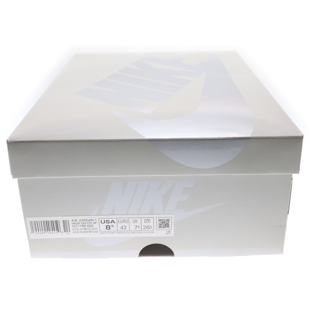 NIKE(ナイキ) AIR JORDAN 1 HIGH OG CO.JP エアジョーダン 1 ハイカットスニーカー シルバー US8.5/26.5cm DC1788-029
