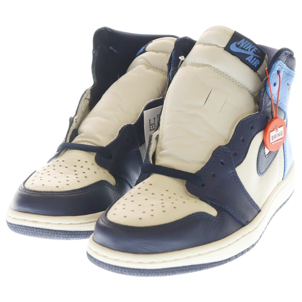 NIKE(ナイキ) AIR JORDAN1 RETRO HIGH OG OBSIDIAN UNIVERSITY BLUE エアジョーダン1 レトロ オブシディアン ハイカットスニーカー US8.5/26.5cm 555088-140