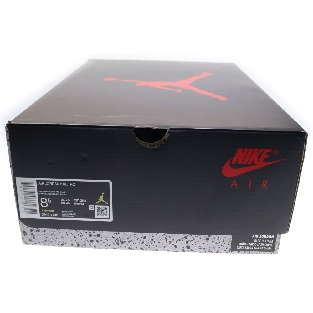 NIKE(ナイキ) AIR JORDAN 5 RETRO FIRE RED エアジョーダン5 ファイアレッド ハイカットスニーカー ホワイト/レッド US8.5/26.5cm DA1911-102