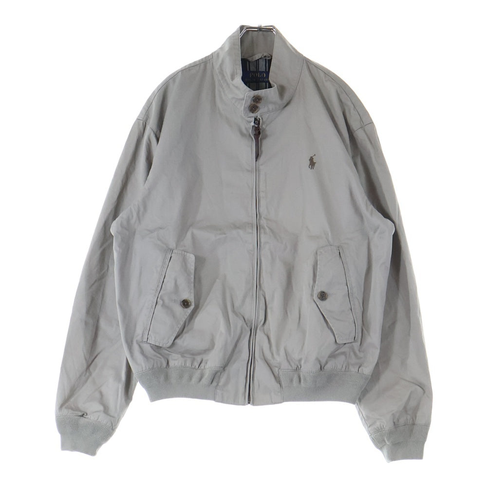 POLO RALPH LAUREN(ポロラルフローレン) ポニー刺繍 裏地チェック スイングトップ ジップアップ ジャケット ブルゾン ベージュ