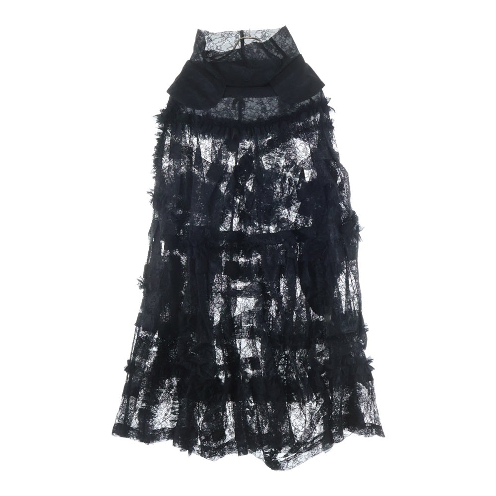 COMME des GARCONS(コムデギャルソン) 15AW フラワーレース フリルデザイン ワンピースドレス レディース ブラック GP-O033