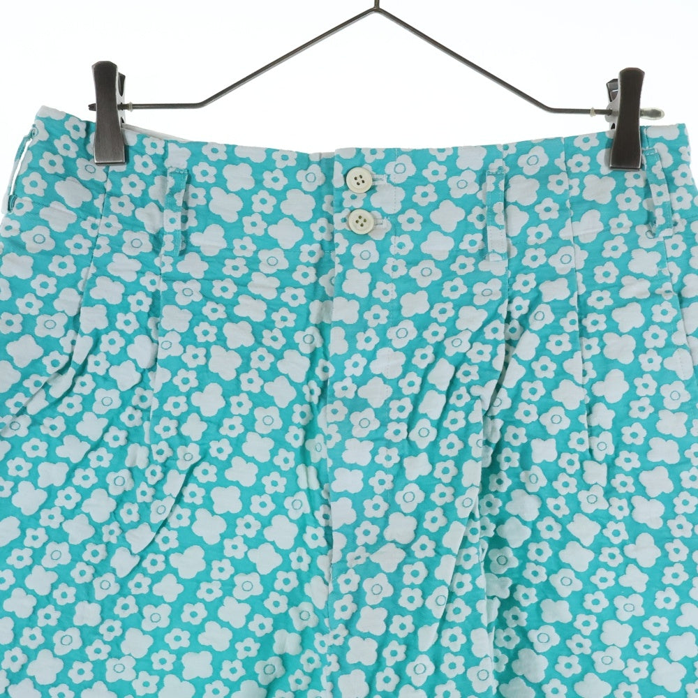 COMME des GARCONS(コムデギャルソン) 13SS 花柄 タックパンツ ショートパンツ インディゴ/ホワイト レディース GK-P002 AD2012