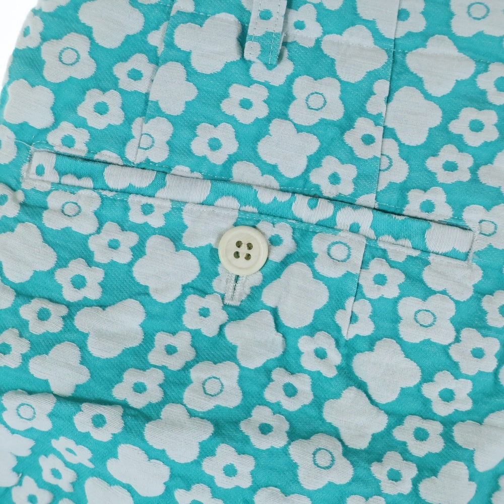 COMME des GARCONS(コムデギャルソン) 13SS 花柄 タックパンツ ショートパンツ インディゴ/ホワイト レディース GK-P002 AD2012