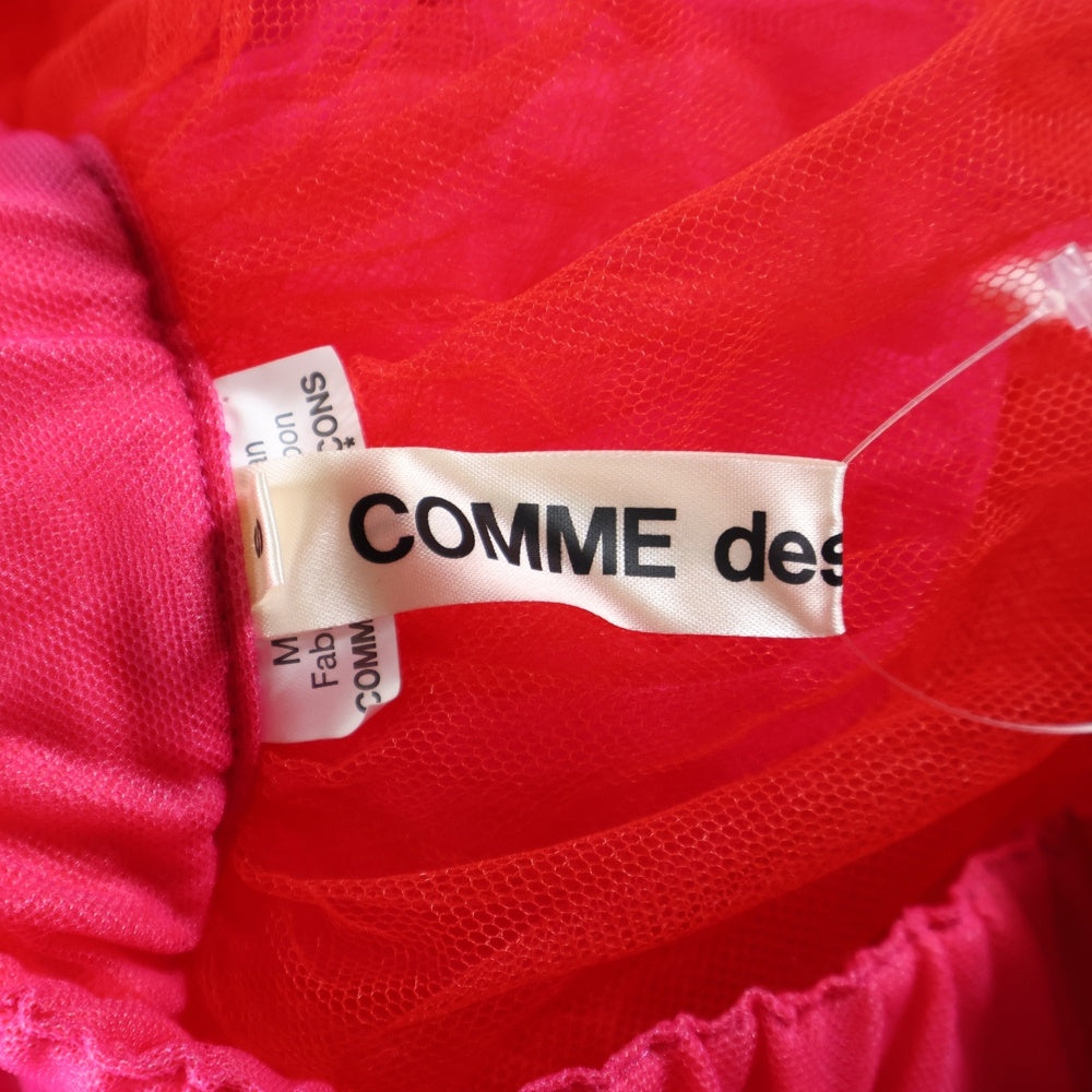 COMME des GARCONS(コムデギャルソン) 17SS スパンコールパッチ ナイロン チュール プリーツスカート ピンク レディース GB-S028 AD2017