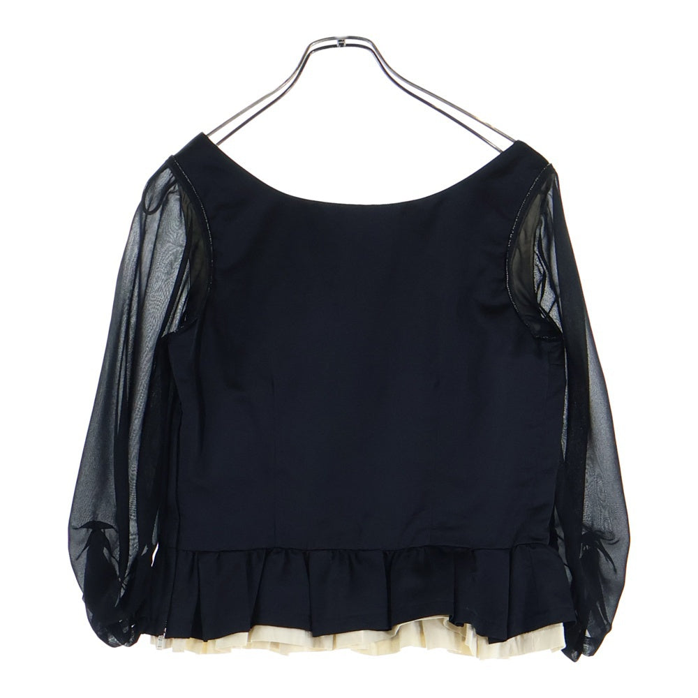 COMME des GARCONS(コムデギャルソン) 10AW シースルーアーム Vネック 長袖Tシャツ レディース ブラック GF-B029
