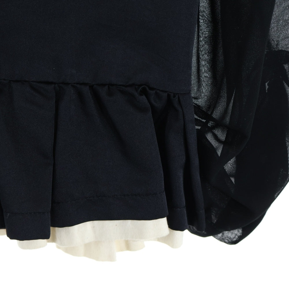 COMME des GARCONS(コムデギャルソン) 10AW シースルーアーム Vネック 長袖Tシャツ レディース ブラック GF-B029