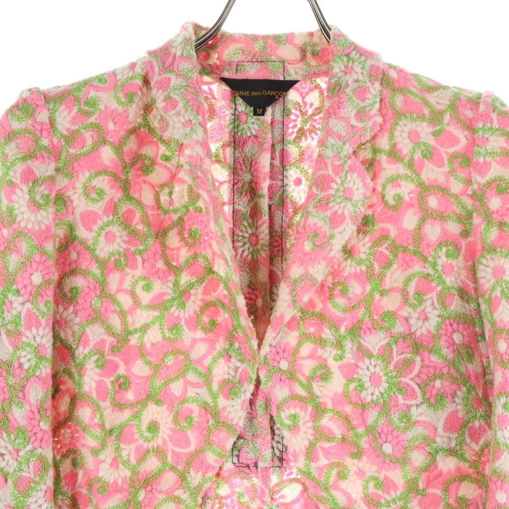 COMME des GARCONS(コムデギャルソン) 23SS フラワー刺繍 テーラードジャケット ピンク レディース GM-J009
