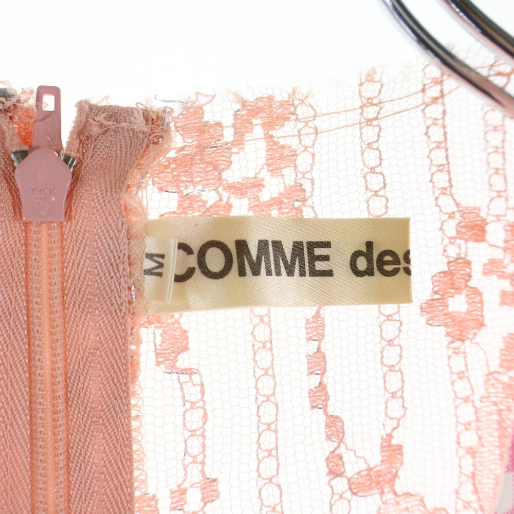 COMME des GARCONS(コムデギャルソン) 05SS ピンクパンサー期 フロントリボン ギンガムチェックレース切替 タンクトップ ピンク レディース GO-B020 AD2004