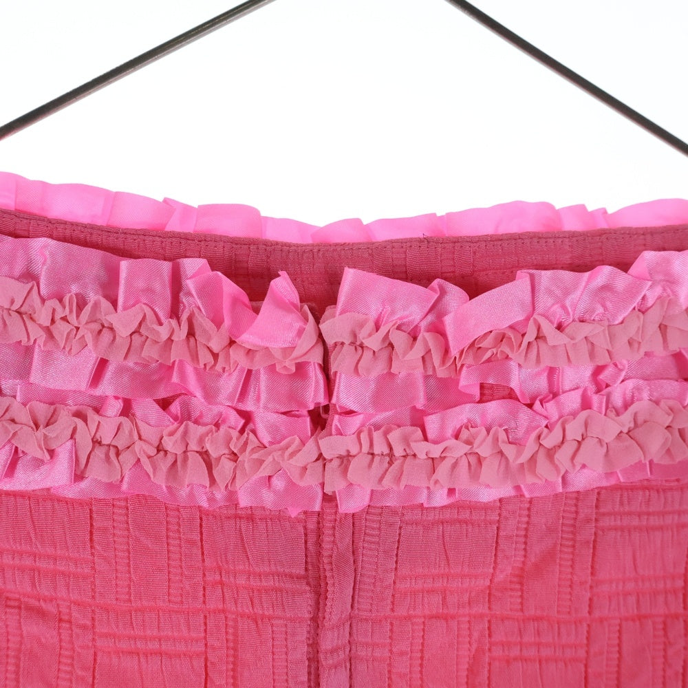 COMME des GARCONS(コムデギャルソン) 08AW ウエストギャザー ダイアゴナル ロングスカート ピンク レディース GB-S011 AD2008