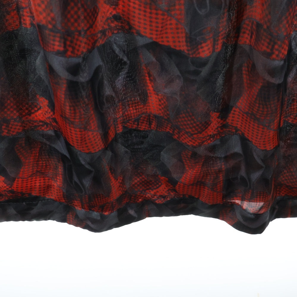 COMME des GARCONS(コムデギャルソン) 08AW フリルプリント フリルプリント ロングワンピース レッド/ブラック レディース GB-O029 AD2008