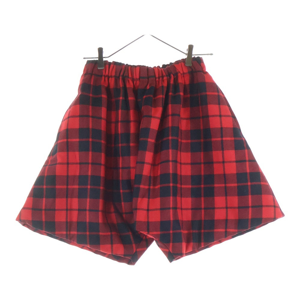 COMME des GARCONS(コムデギャルソン) 10AW タータンチェック ウールサルエルショートパンツ レッド レディース GF-P048