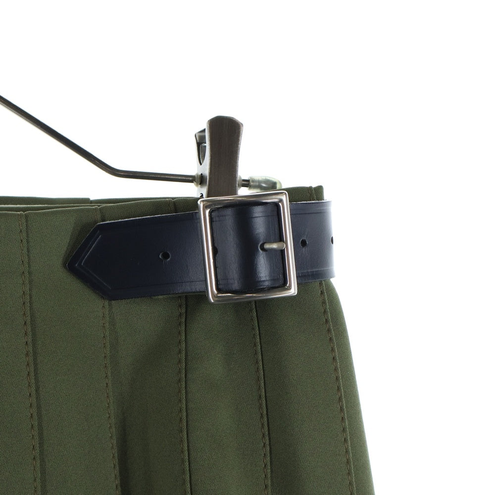 COMME des GARCONS(コムデギャルソン) 09AW プリーツ ベルテッド ラップスカート カーキ レディース GD-S019