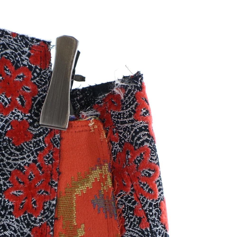 COMME des GARCONS(コムデギャルソン) 10SS ランダムコラージュ期 スパンコール チャイナパネル ドッキングスカート レディース レッド GE-S047