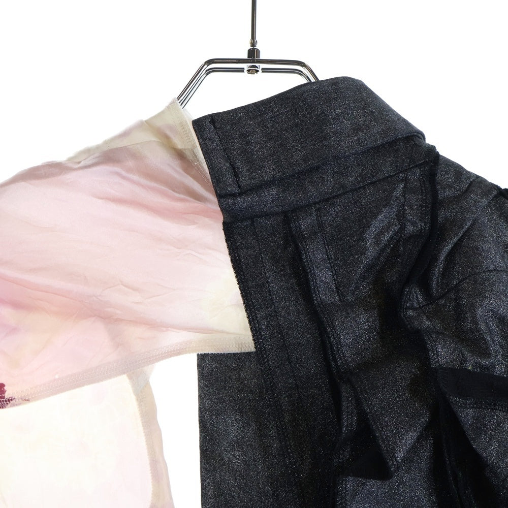 COMME des GARCONS(コムデギャルソン) 11AW 再構築 ギャザー スカーフスリーブ ワンサイド ロングジャケット グレー レディース GH-J076 AD2011