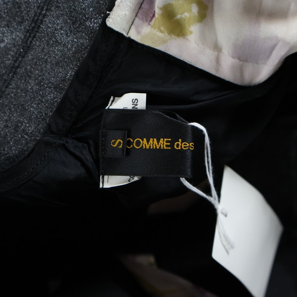 COMME des GARCONS(コムデギャルソン) 11AW 再構築 ギャザー スカーフスリーブ ワンサイド ロングジャケット グレー レディース GH-J076 AD2011