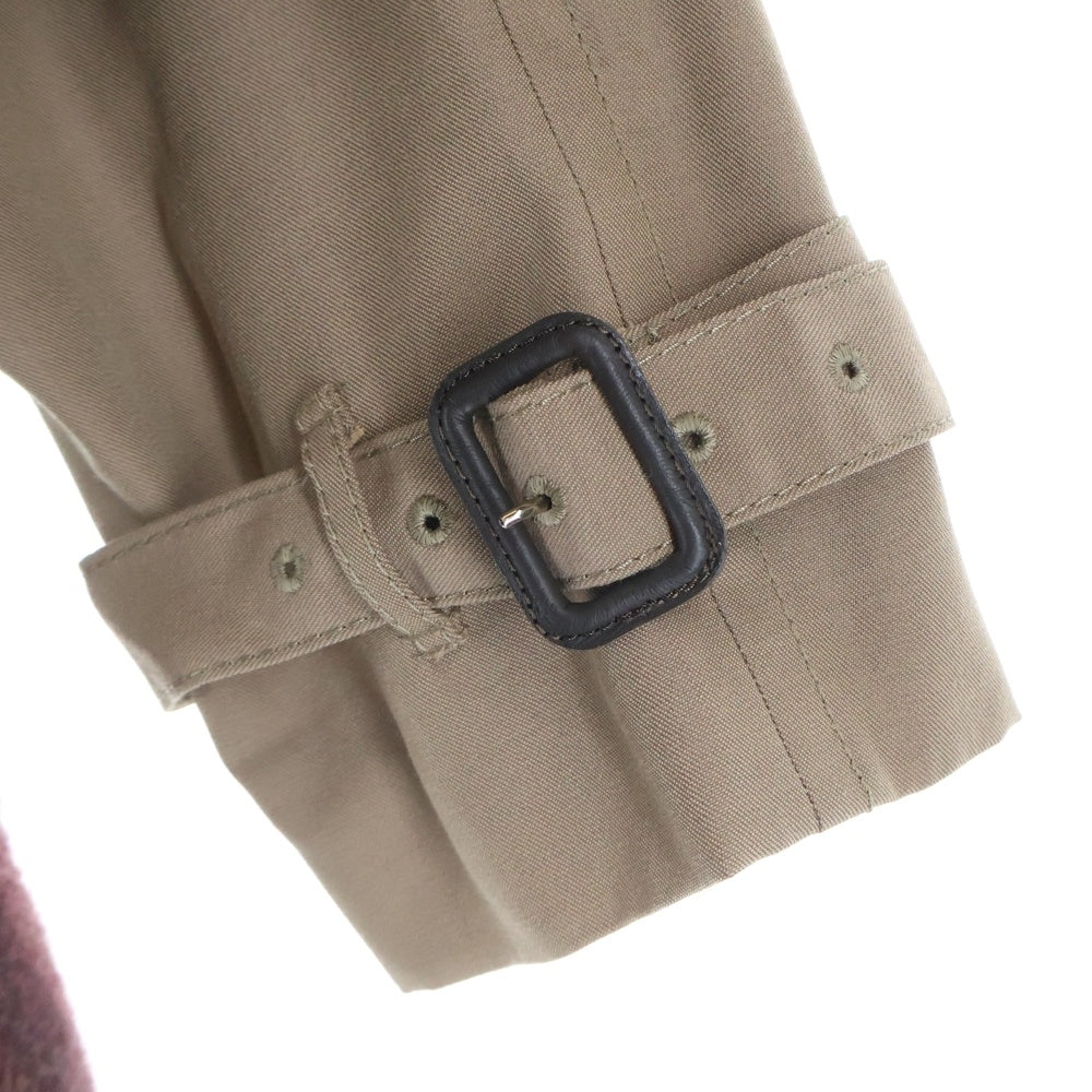 COMME des GARCONS(コムデギャルソン) 09AW チェックブランケット ドッキングコート ベージュ/ボルドー レディース GD-C011