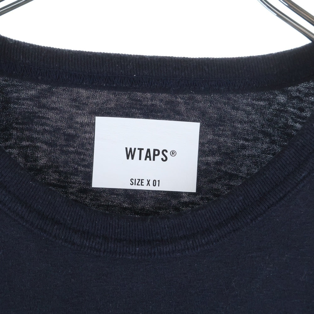 WTAPS(ダブルタップス) 25SS ACADEMY 01/SS/CTPL アカデミーロゴ クルーネック半袖Tシャツ カットソー ネイビー 251ATDT-CSM19